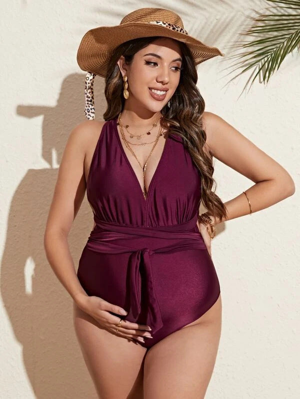 Women's Multicolor One-piece Swimwear For Pregnant Women