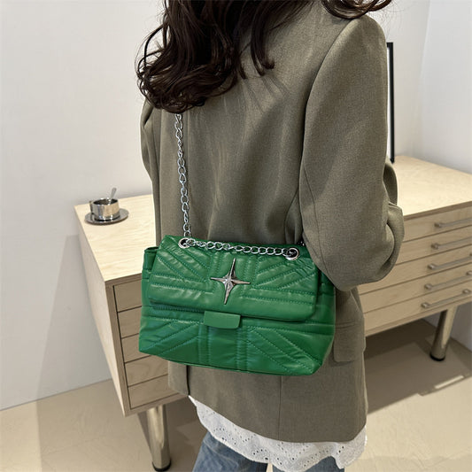 Casual Embroidery Thread Color Diamond Texture Crossbody Shoulder Underarm Bag