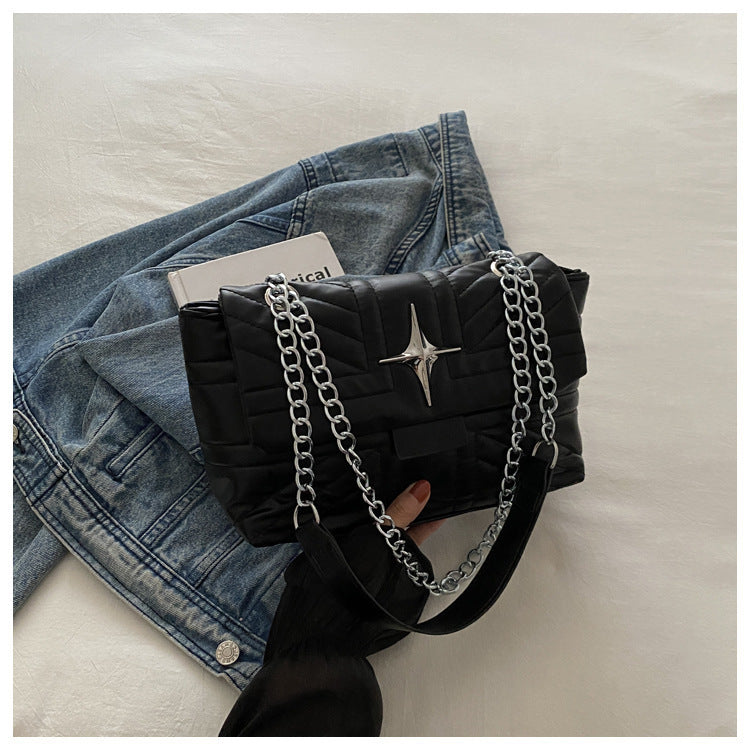 Casual Embroidery Thread Color Diamond Texture Crossbody Shoulder Underarm Bag