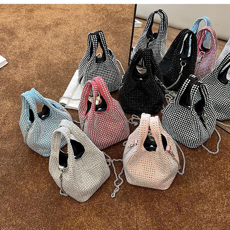 Design Full Diamond Women's Bag Summer All-matching Chain Messenger Bag Bucket Bag