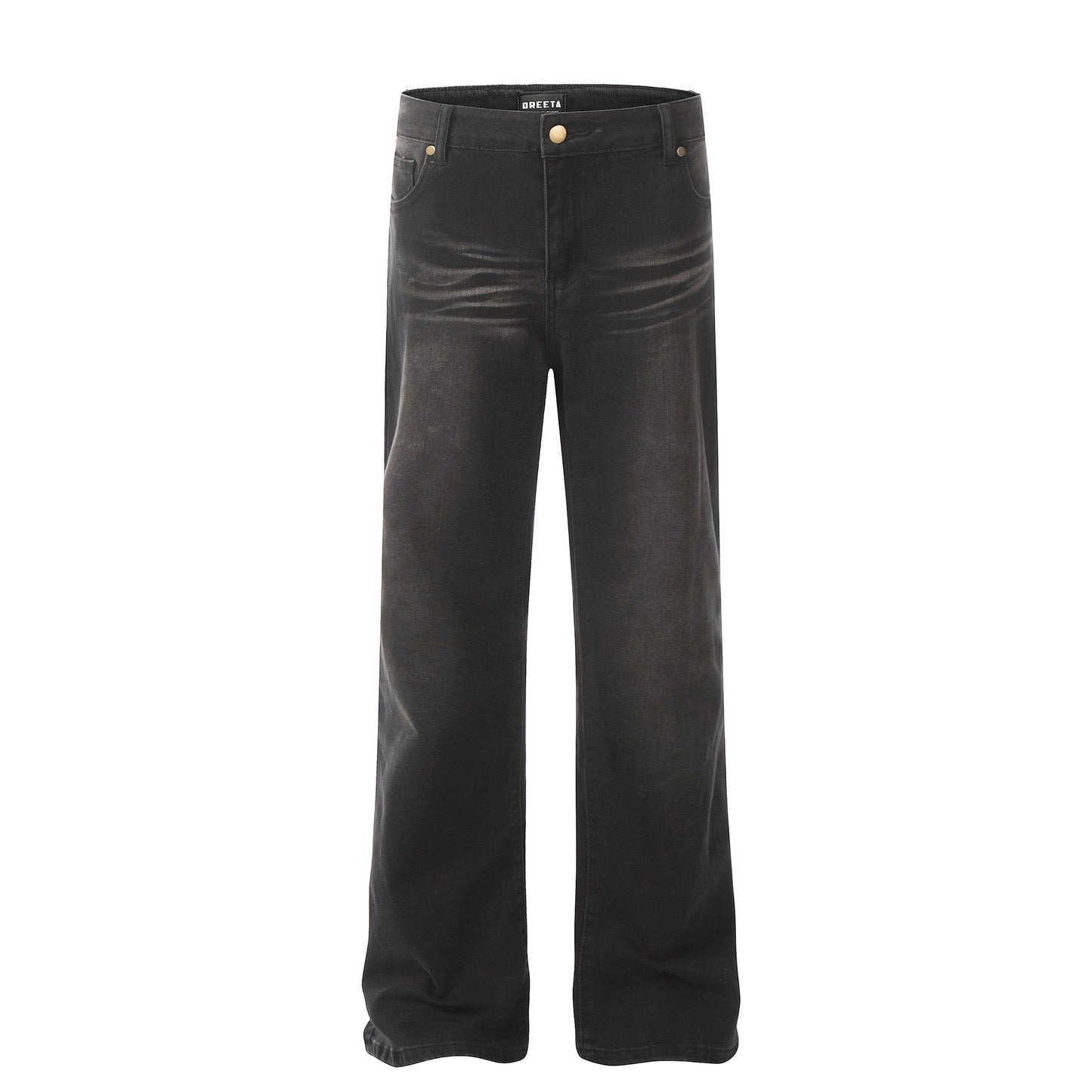 American Washed Black Jeans With Whiskers