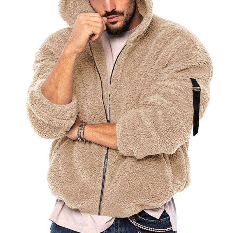 Men's Winter New Double-sided Bejirog Warm Hooded Zipper Casual Jacket Coat