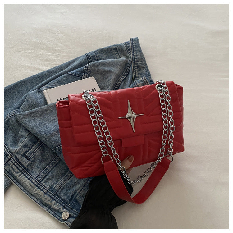 Casual Embroidery Thread Color Diamond Texture Crossbody Shoulder Underarm Bag