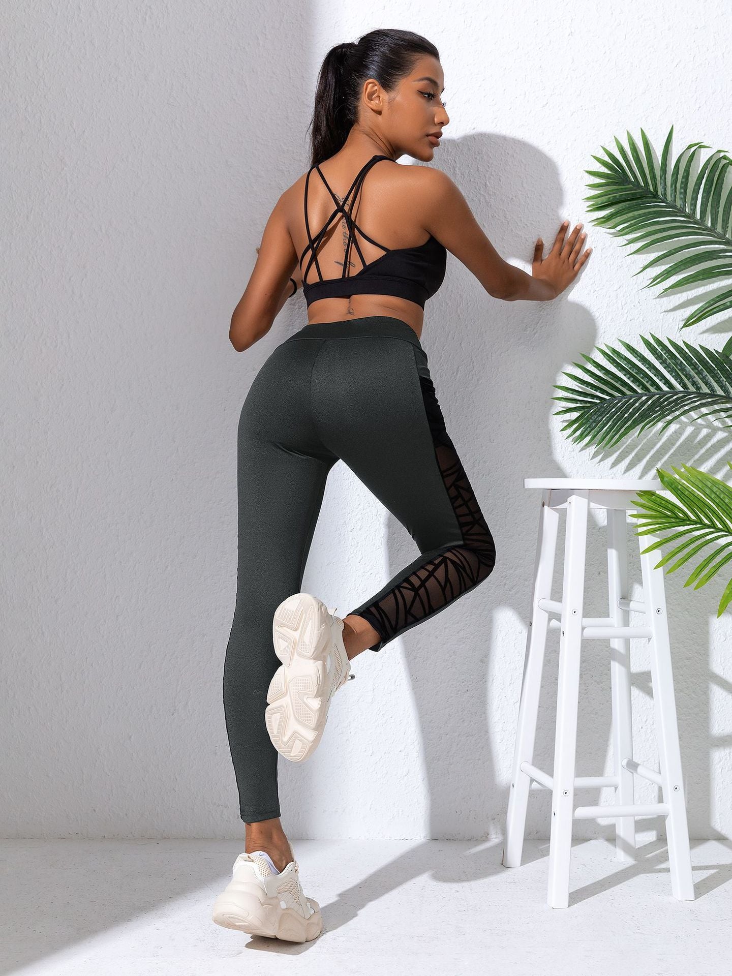 Yoga Primer Plus Size Mesh Stitching Yoga Clothes Hip-lift And Belly Shaping Sports And Fitness Running Trousers